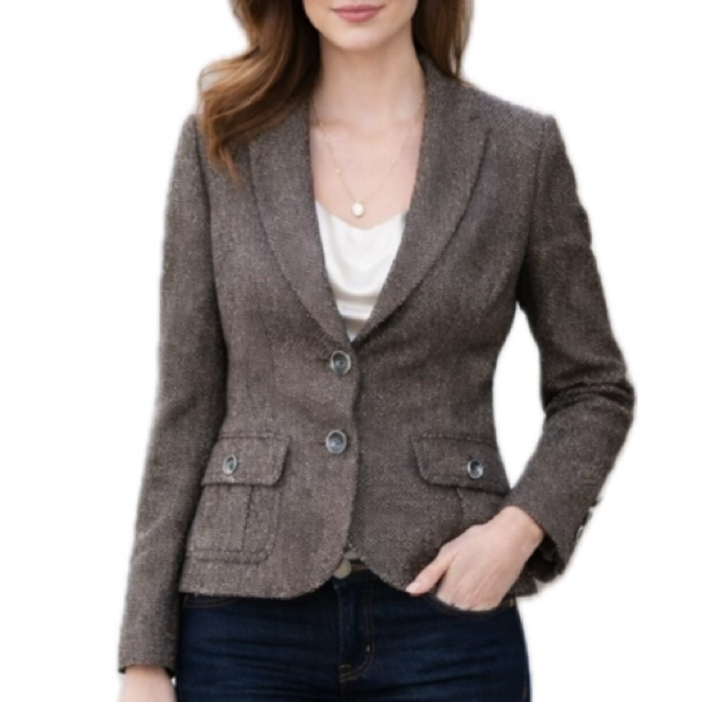 Retro 2010’s Eddie Bauer Brown Wool Blend Blazer, 12